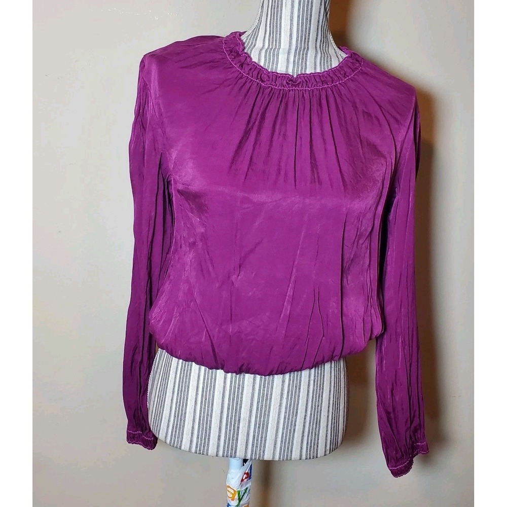bella‎ dahl top Women's M Cropped Top Balloon Long Sleeves  Color